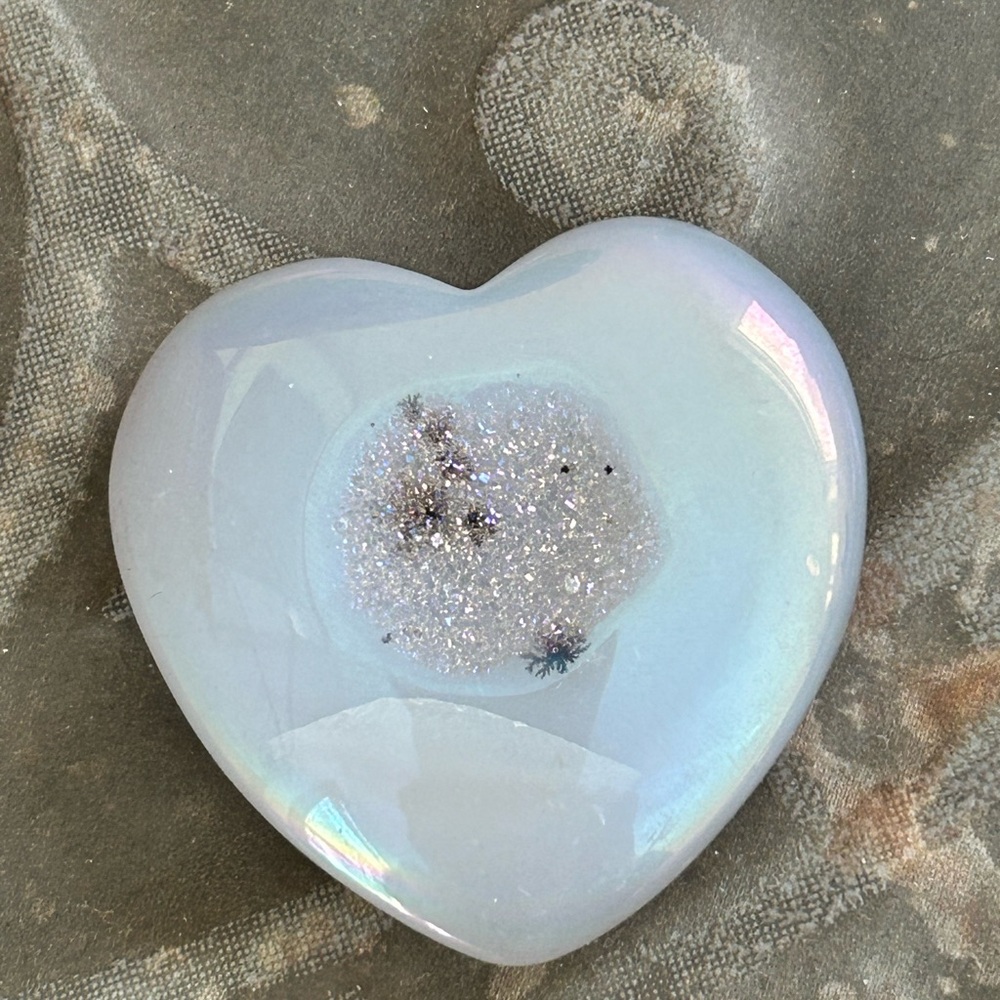 Iridescent Heart-Shaped Stone